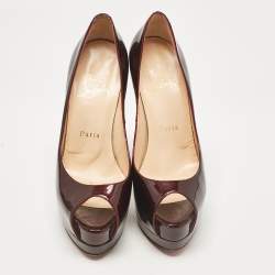 Christian Louboutin Burgundy Patent Palais Royal  Pumps Size 35.5