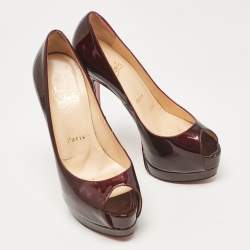 Christian Louboutin Burgundy Patent Palais Royal  Pumps Size 35.5