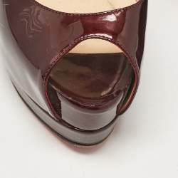 Christian Louboutin Burgundy Patent Palais Royal  Pumps Size 35.5