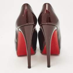 Christian Louboutin Burgundy Patent Palais Royal  Pumps Size 35.5