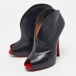 Christian Louboutin Black Leather Chester Fille Ankle Length Boots Size 36