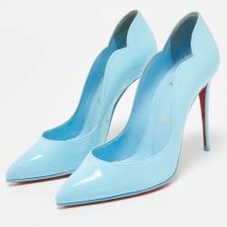 Christian Louboutin Blue Patent Leather Hot Chick Pumps Size 36