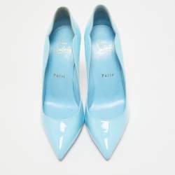 Christian Louboutin Blue Patent Leather Hot Chick Pumps Size 36