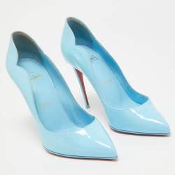 Christian Louboutin Blue Patent Leather Hot Chick Pumps Size 36