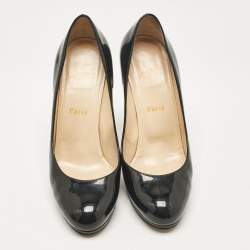 مملوكة مسبقًا Christian Louboutin Black Patent Leather Simple Pumps Size 37