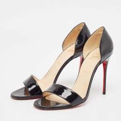 Pre Owned Christian Louboutin Black Patent Leather Pass Pass D'orsay Pumps Size 40