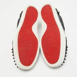 Christian Louboutin Black Embossed Patent Leather and Suede Vieira 2 Sneakers Size 40.5