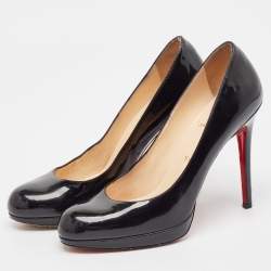 Christian Louboutin Black Patent Leather New Simple Pumps Size 39