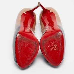 مملوكة مسبقًا Christian Louboutin Beige Patent Leather Very Prive Peep Toe Pumps Size 34