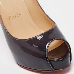 مملوكة مسبقًا Christian Louboutin Beige Patent Leather Very Prive Peep Toe Pumps Size 34