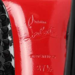 Pre Owned Christian Louboutin Black Patent Leather Simple Spike Pumps Size 37.5