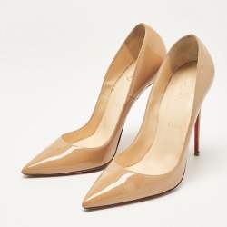 مملوكة مسبقًا Christian Louboutin Beige Patent Leather So Kate Pumps Size 41