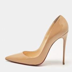 مملوكة مسبقًا Christian Louboutin Beige Patent Leather So Kate Pumps Size 41