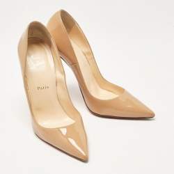 مملوكة مسبقًا Christian Louboutin Beige Patent Leather So Kate Pumps Size 41