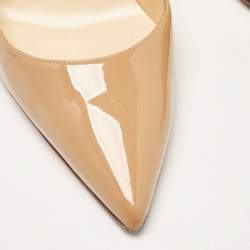 مملوكة مسبقًا Christian Louboutin Beige Patent Leather So Kate Pumps Size 41