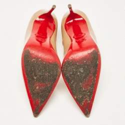 مملوكة مسبقًا Christian Louboutin Beige Patent Leather So Kate Pumps Size 41