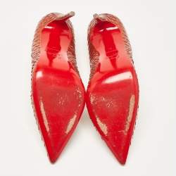 Pre Owned Christian Louboutin Orange Python So Kate Pumps Size 41