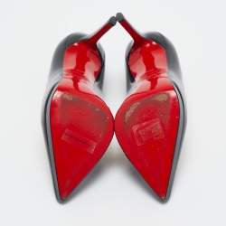 مملوكة مسبقًا Christian Louboutin Black Patent Leather Pigalle Plato Pumps Size 38.5