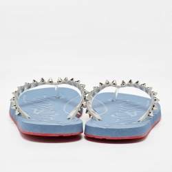 Christian Louboutin Transparent Rubber Loubi Spikes Thong Flats Size 39