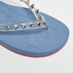 Christian Louboutin Transparent Rubber Loubi Spikes Thong Flats Size 39