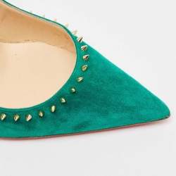 Christian Louboutin Green Suede Anjalina Pumps Size 40.5