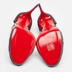 مملوكة مسبقًا Christian Louboutin Black/Transparent Degratina Frou 120 Ankle Strap Sandals Size 40