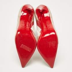 Pre Owned Christian Louboutin Transparent PVC So Kate Ankle Boots Size 37.5