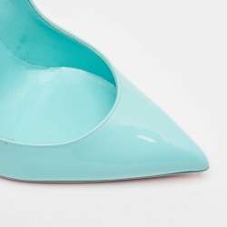 Pre Owned Christian Louboutin Blue Patent Leather Hot Chick Pumps Size 41