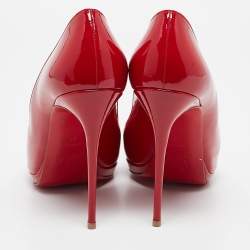 Pre Owned Christian Louboutin Red Patent Leather Neofilo Pumps Size 41