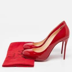 Pre Owned Christian Louboutin Red Patent Leather Neofilo Pumps Size 41