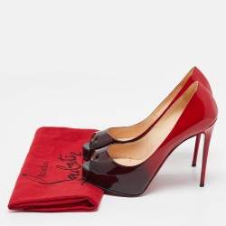 Christian Louboutin Red/Black Ombre Patent Leather New Very Prive Pumps Size 36