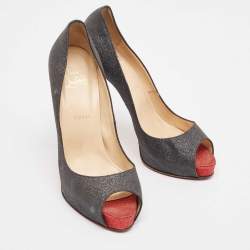 Christian Louboutin Black Glitter Very Prive Pumps Size 40