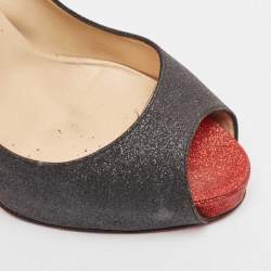 Christian Louboutin Black Glitter Very Prive Pumps Size 40