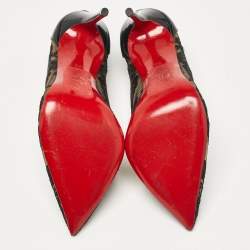 Pre Owned Christian Louboutin Black Lace Dentelle Chantilly Follies Pumps Size 35