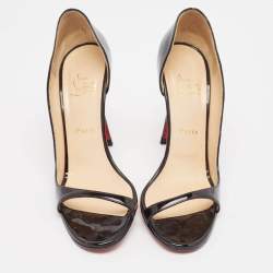 Christian Louboutin Black Patent Leather Toboggan Pumps Size 40