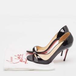 Christian Louboutin Black Patent Leather Toboggan Pumps Size 40