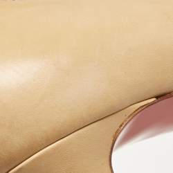 Pre Owned Christian Louboutin Beige Leather New Declic Pumps Size 38