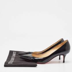 Christian Louboutin Black Patent Leather Kate Pumps Size 37