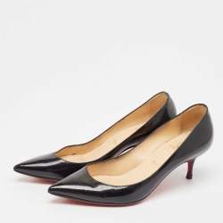 Christian Louboutin Black Patent Leather Kate Pumps Size 37