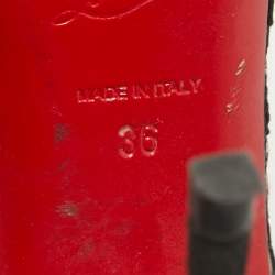 مملوكة مسبقًا Christian Louboutin Black Lace and Suede Eloise Pumps Size 36