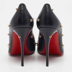 Christian Louboutin Black Leather Degraspike Pumps Size 38