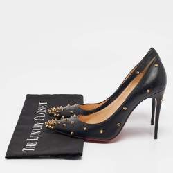 Christian Louboutin Black Leather Degraspike Pumps Size 38