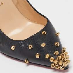 Christian Louboutin Black Leather Degraspike Pumps Size 38