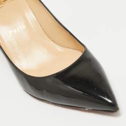 Pre Owned Christian Louboutin Black Patent Pigalle Pumps Size 38