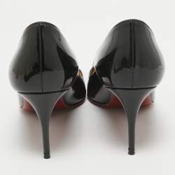 Pre Owned Christian Louboutin Black Patent Pigalle Pumps Size 38