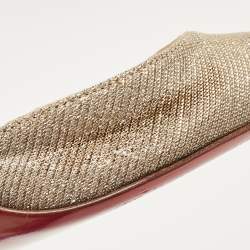 مملوكة مسبقًا Christian Louboutin Gold/Silver Lurex Fabric Iriza D'orsay Pumps Size 35.5