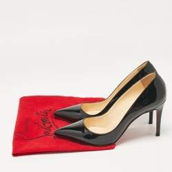 Pre Owned Christian Louboutin Black Patent Leather Pigalle Pumps Size 38.5