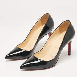 Pre Owned Christian Louboutin Black Patent Leather Pigalle Pumps Size 38.5