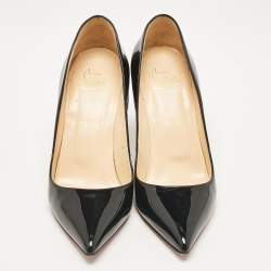 Pre Owned Christian Louboutin Black Patent Leather Pigalle Pumps Size 38.5