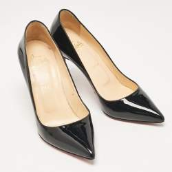 Pre Owned Christian Louboutin Black Patent Leather Pigalle Pumps Size 38.5